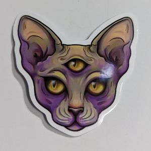 Cat with third eye sticker